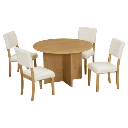 Modern 5-Piece Round Dinette Table Set