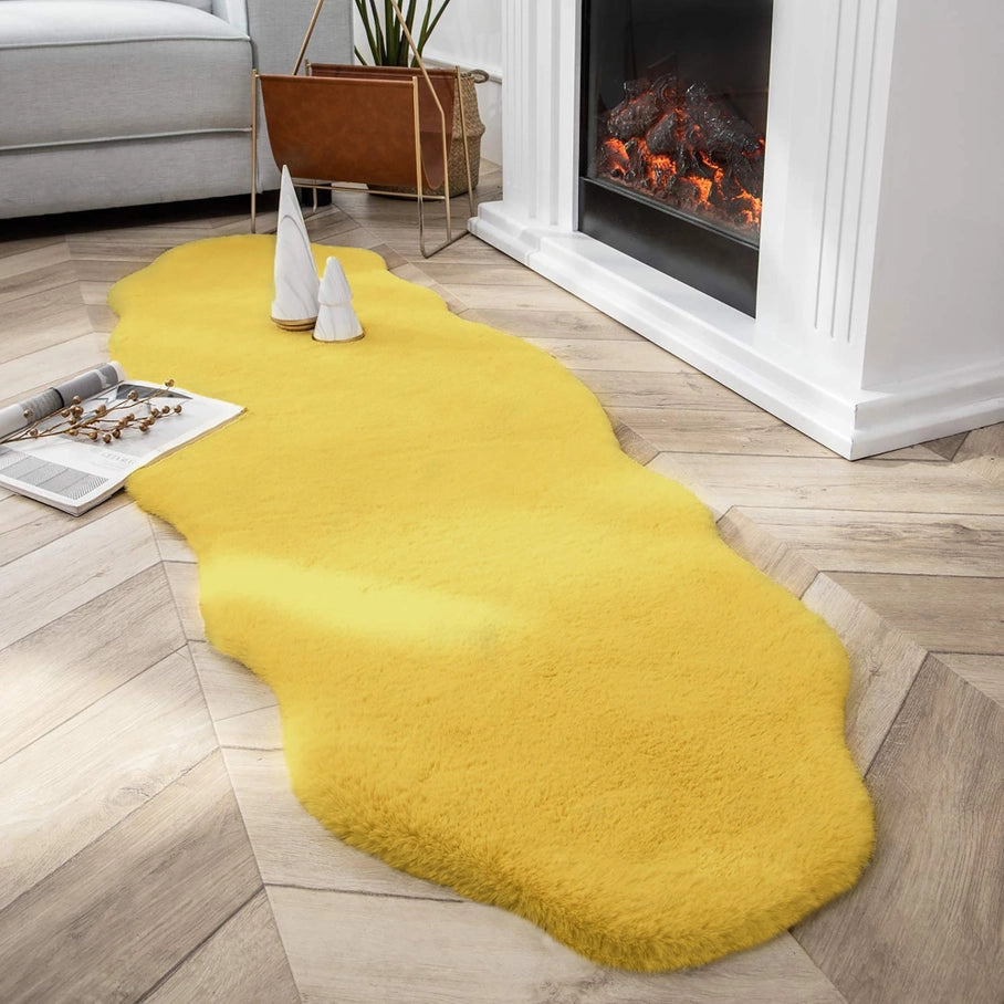 Faux Rabbit Fur Fuzzy Soft Fluffy Plush Cozy Shaggy Area Rug