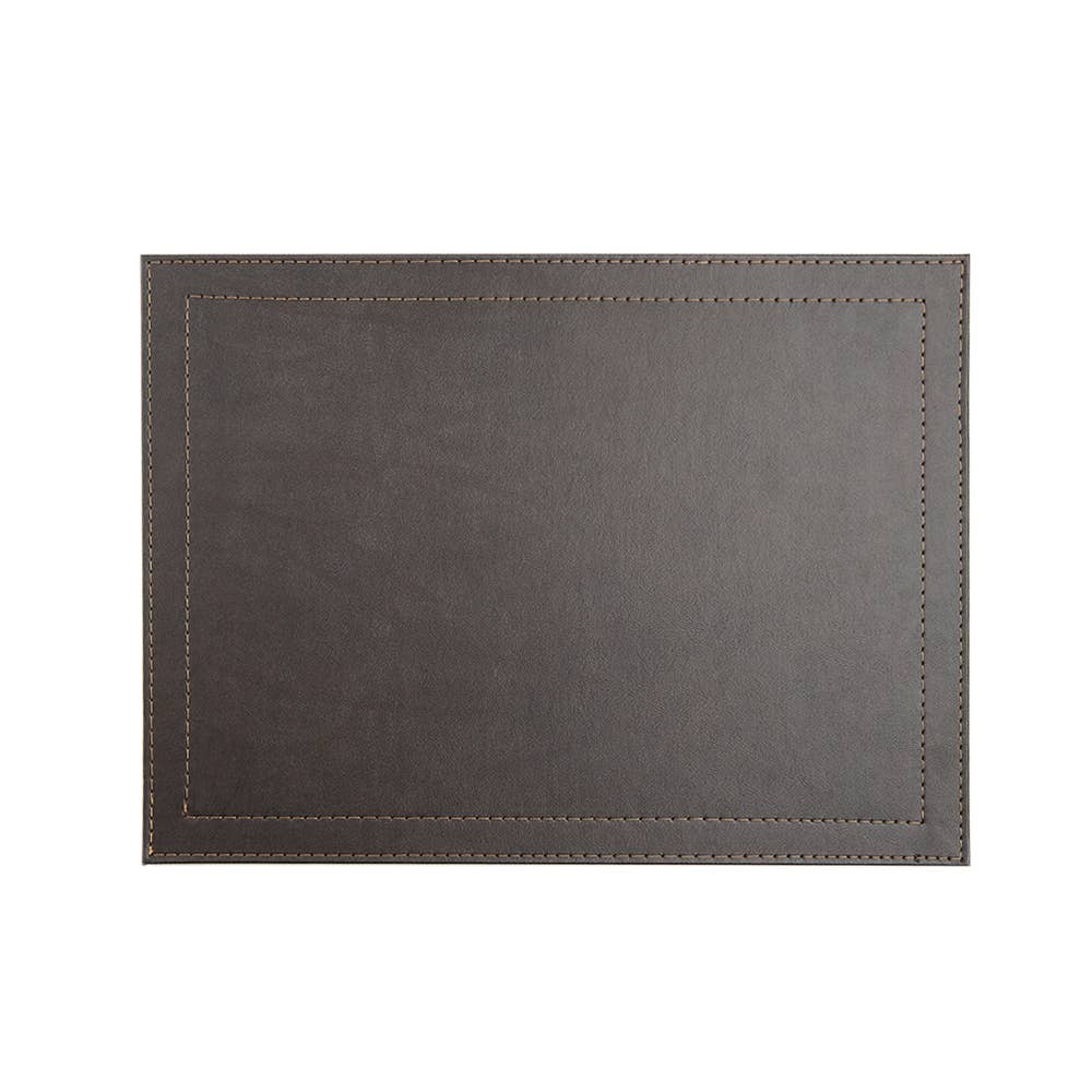 Classic Luxe Placemat Faux Leather: Black Onyx