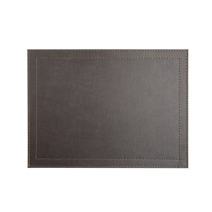 Classic Luxe Placemat Faux Leather: Black Onyx