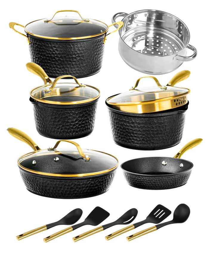 Granitestone Diamond Charleston (Black) 15 Piece Cookware