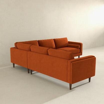 Amber Burnt Orange Corner Sectional Sofa