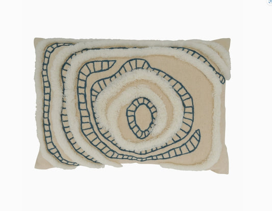 Topography Embroidered Design Pillow Cover