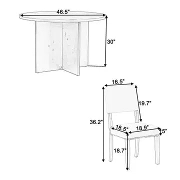 Modern 5-Piece Round Dinette Table Set