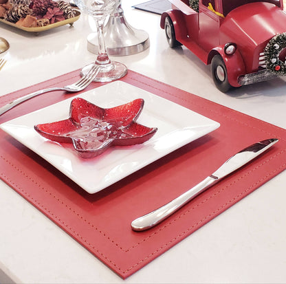 Classic Luxe Placemat Faux Leather: Black Onyx