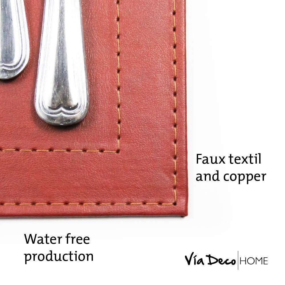 Classic Luxe Placemat Faux Leather: Black Onyx