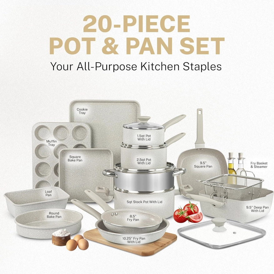 Granitestone Diamond Desert 20 Piece Cookware Set