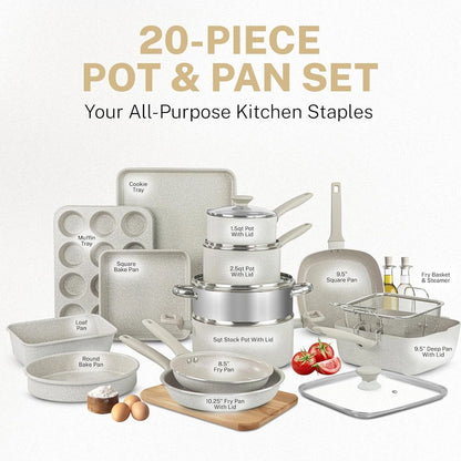 Granitestone Diamond Desert 20 Piece Cookware Set