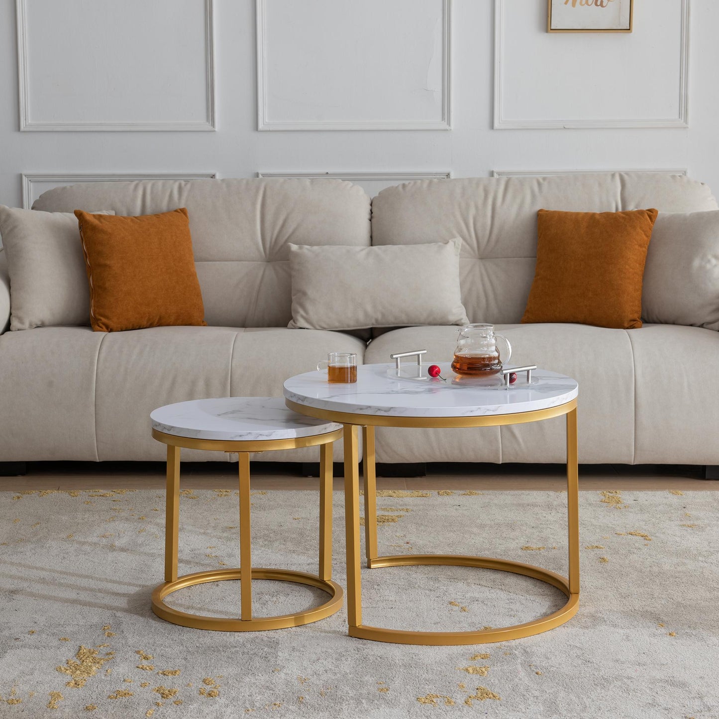 Modern Nesting coffee tables - Golden Frames