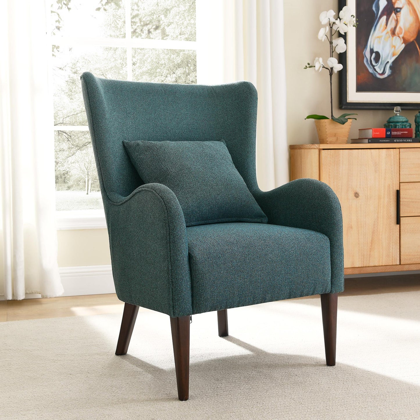 Blue accent chair