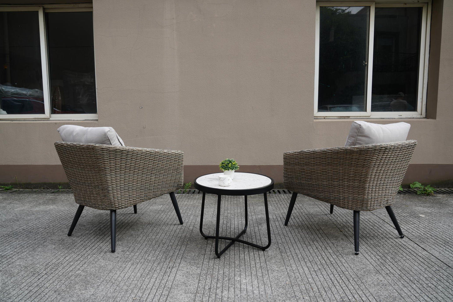 All-aluminum Rattan Table and Chair Set