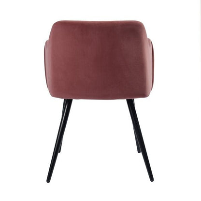 Velvet  Cover Dining Chair with Black Metal Legs