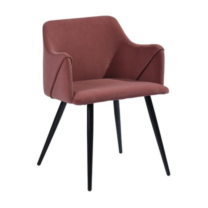 Velvet  Cover Dining Chair with Black Metal Legs